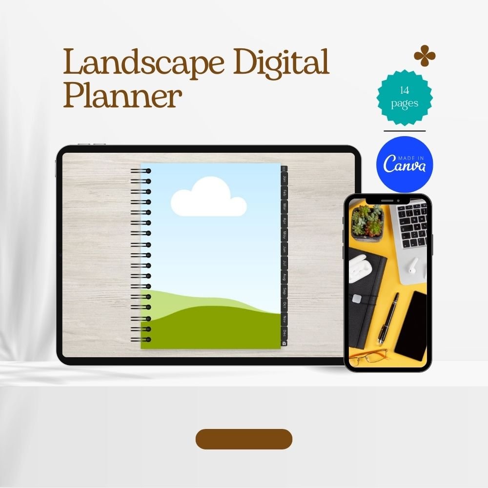 Landscape Digital Planner Template 1 Landscape Digital Planner Template