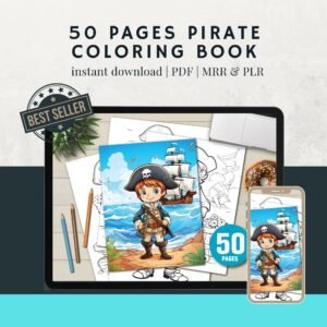 50 Pages Pirate-Coloring Book