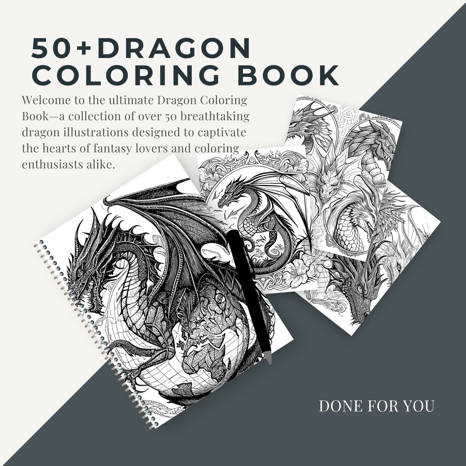 50+Dragon Coloring Book 1 50+Dragon Coloring Book